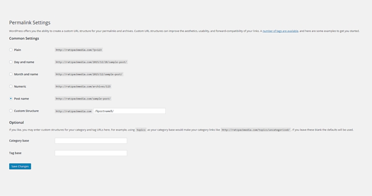 permalink settings